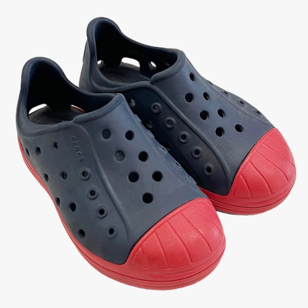 Crocs Navy Blue and Red Bump It Shoes Toddler Size 8c - Picture 2 of 8